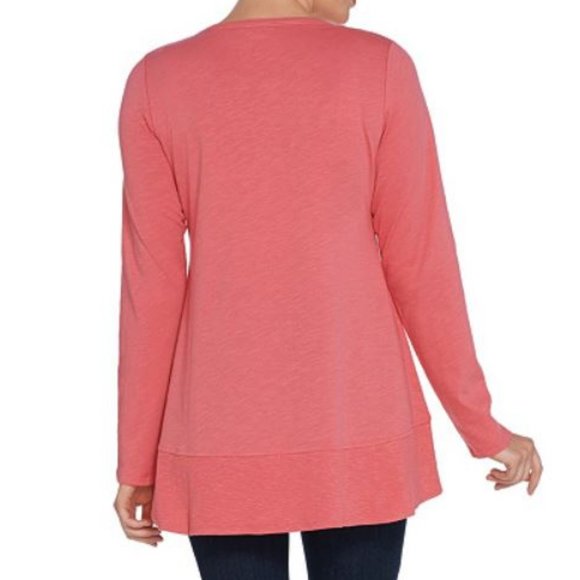 LOGO Cotton Slub Top with Rib Slub Neck Detail - Picture 2 of 2